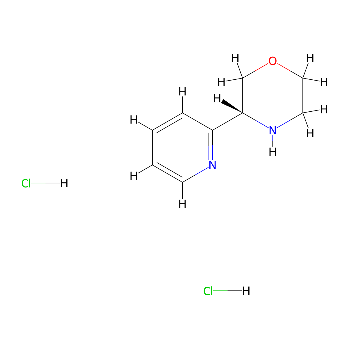 (R)-3-(Pyridin-2-yl)morpholine dihydrochloride molecular structure, CAS 1956435-92-9
