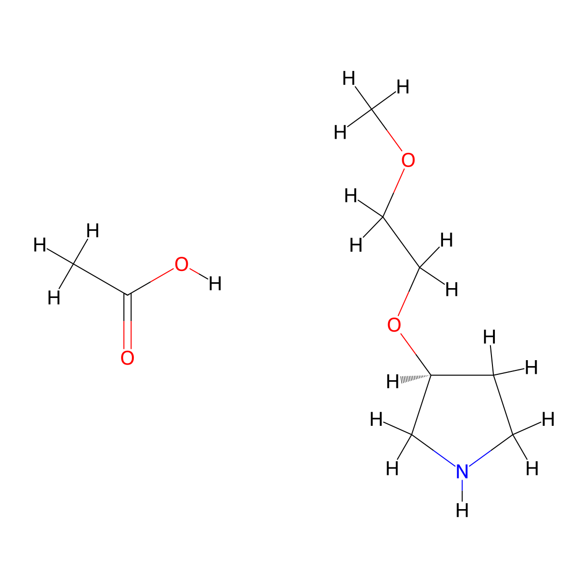 (S)-3-(2-Methoxyethoxy)pyrrolidine acetate molecular structure, CAS 1956435-94-1