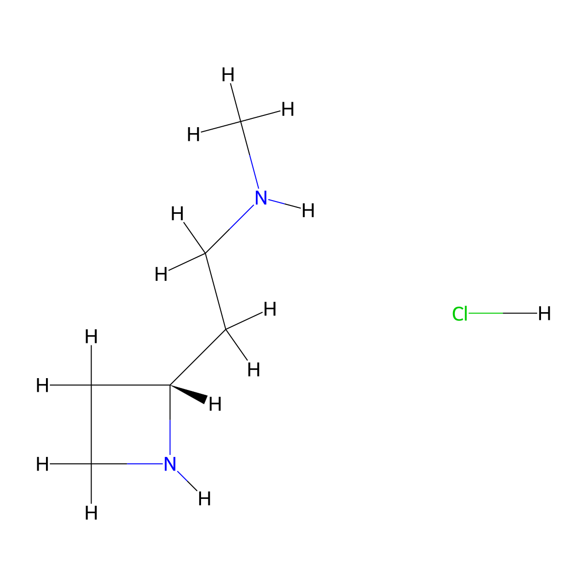 (R)-2-(Azetidin-2-yl)-N-methylethanamine hydrochloride molecular structure, CAS 1956436-05-7