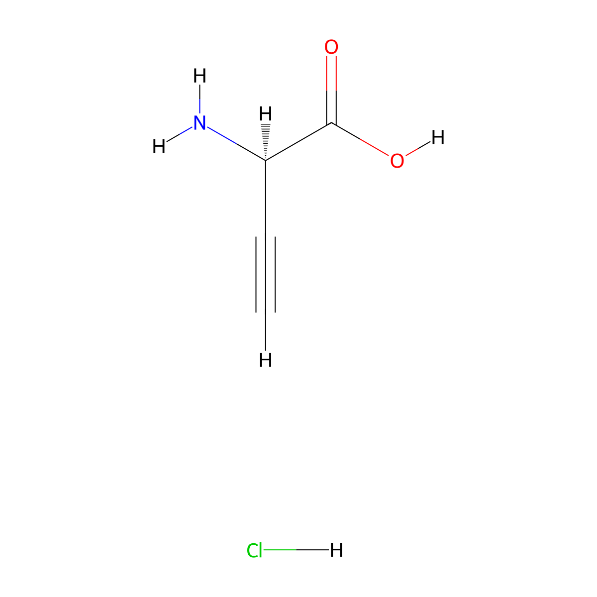 (R)-2-Aminobut-3-ynoic acid hydrochloride molecular structure, CAS 1956436-19-3
