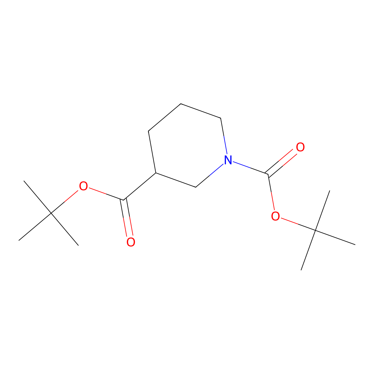 (R)-N-Boc-3-Piperidinecarboxylic acid t-butyl ester molecular structure, CAS 1956436-25-1
