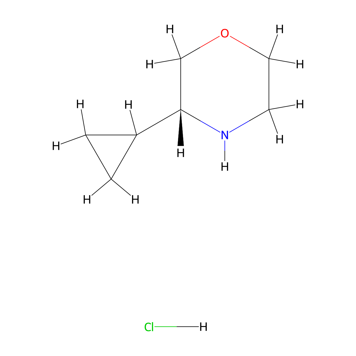 (R)-3-Cyclopropylmorpholine hydrochloride molecular structure, CAS 1956436-27-3