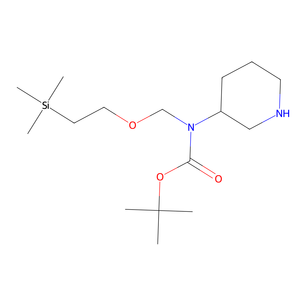 (R)-tert-Butyl piperidin-3-yl((2-(trimethylsilyl)ethoxy)methyl)carbamate molecular structure, CAS 1956436-29-5