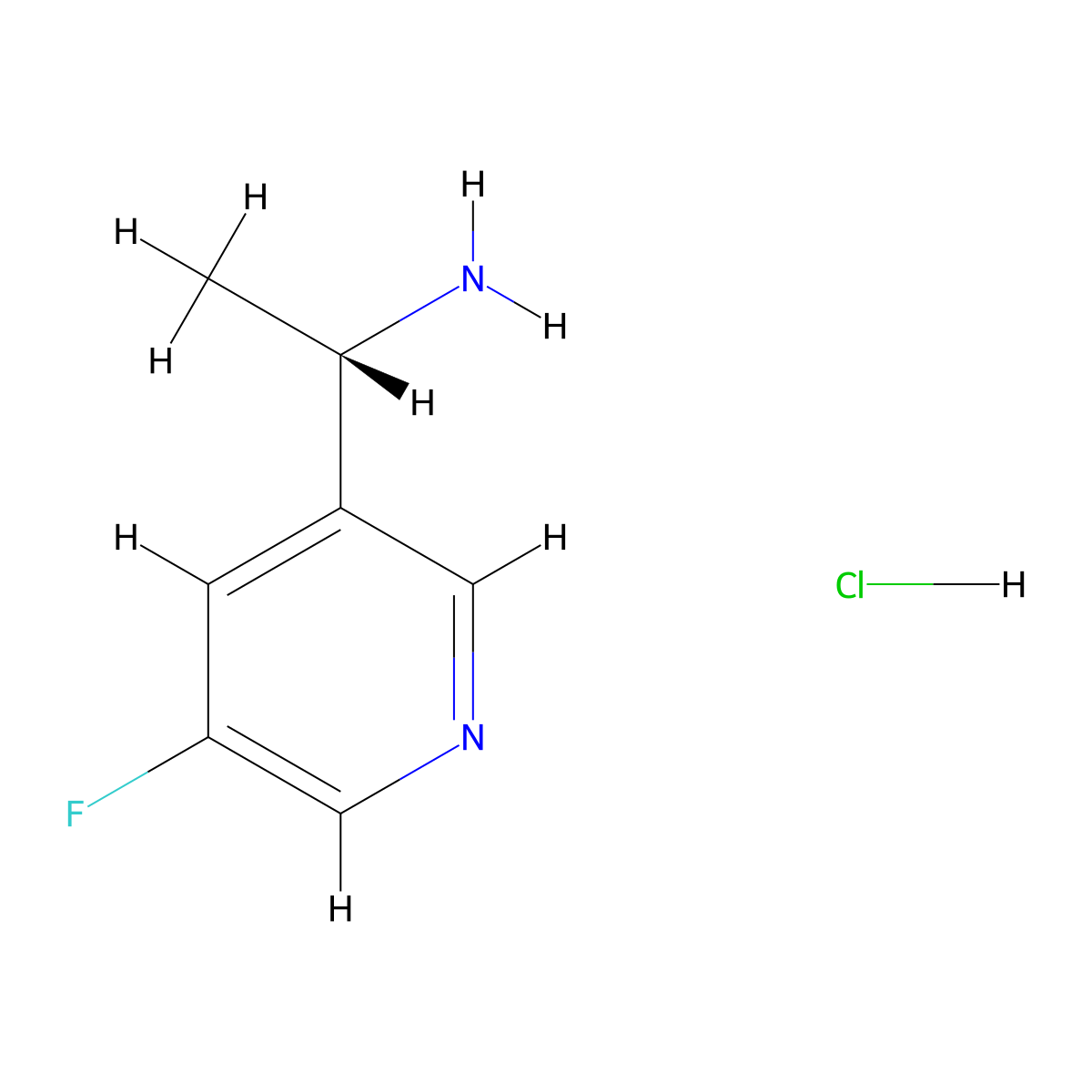 (S)-1-(5-Fluoropyridin-3-yl)ethanamine hydrochloride molecular structure, CAS 1956436-47-7