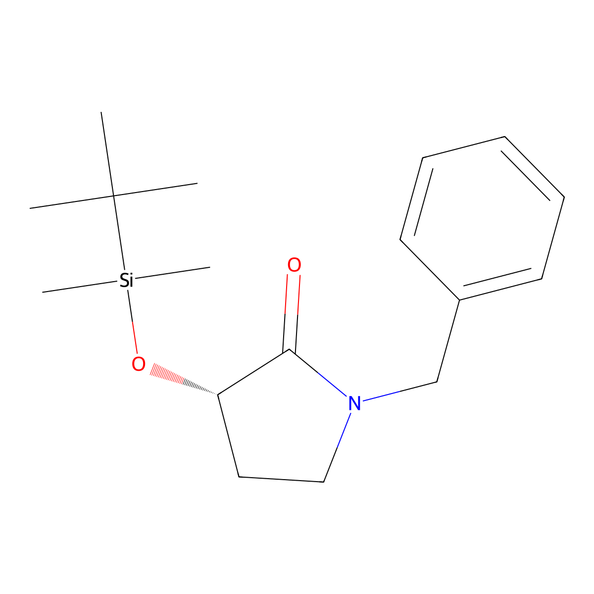 (S)-1-Benzyl-3-((tert-butyldimethylsilyl)oxy)pyrrolidin-2-one molecular structure, CAS 1956436-52-4