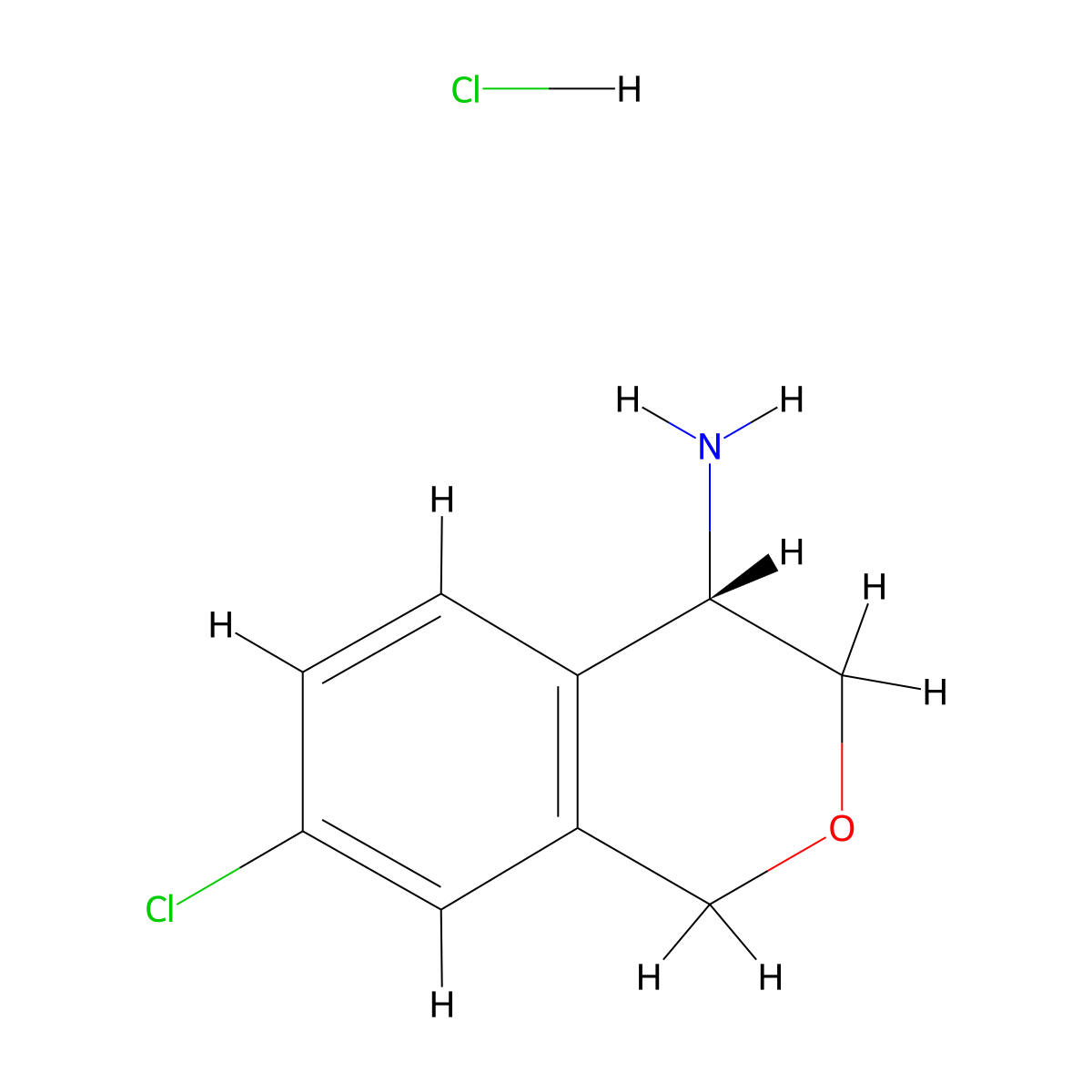 (S)-7-Chloroisochroman-4-amine hydrochloride molecular structure, CAS 1956436-63-7