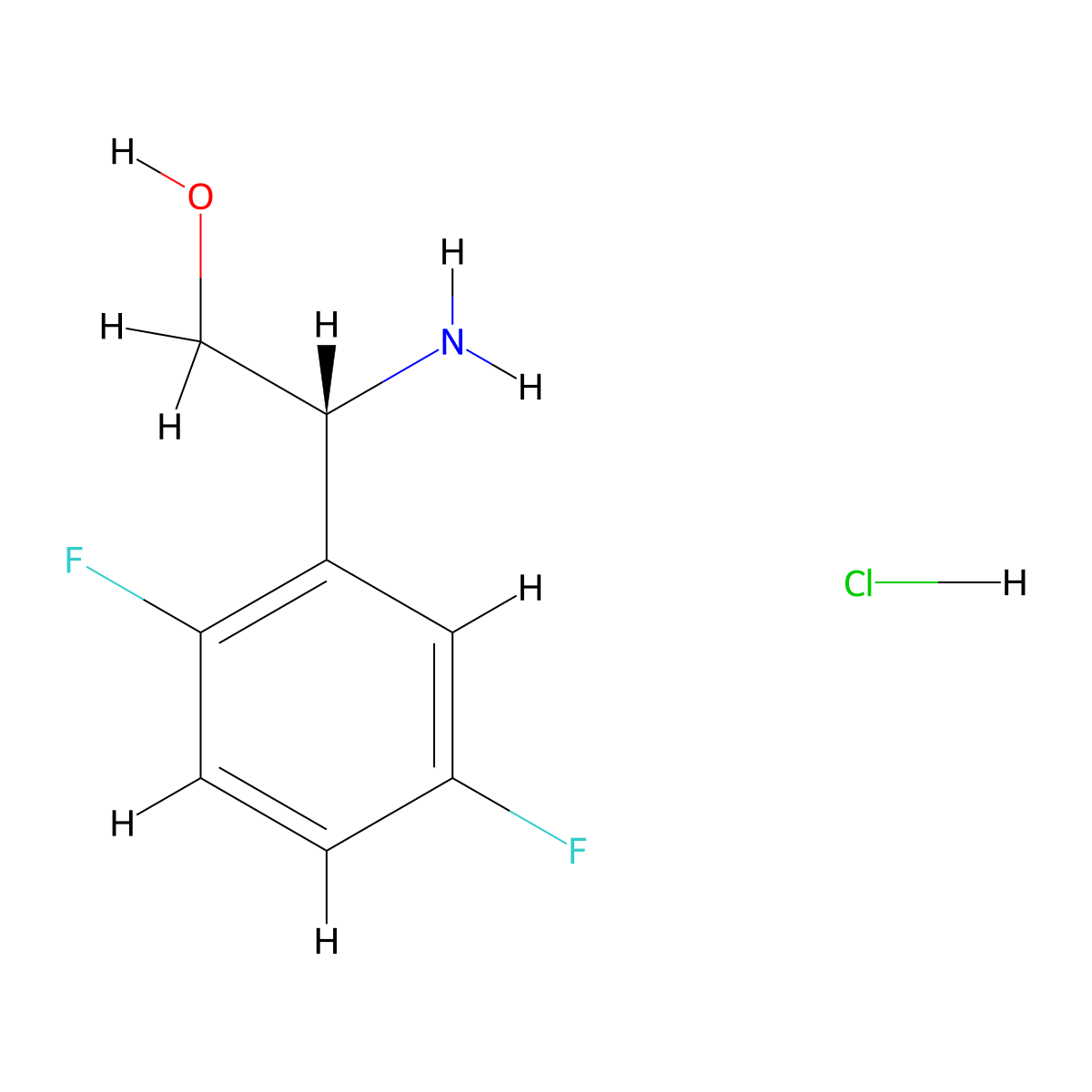 (R)-2-Amino-2-(2,5-difluorophenyl)ethanol hydrochloride molecular structure, CAS 1956436-65-9