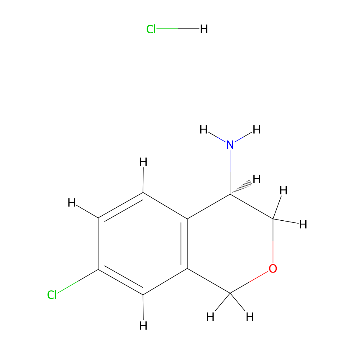 (R)-7-Chloroisochroman-4-amine hydrochloride molecular structure, CAS 1956436-66-0