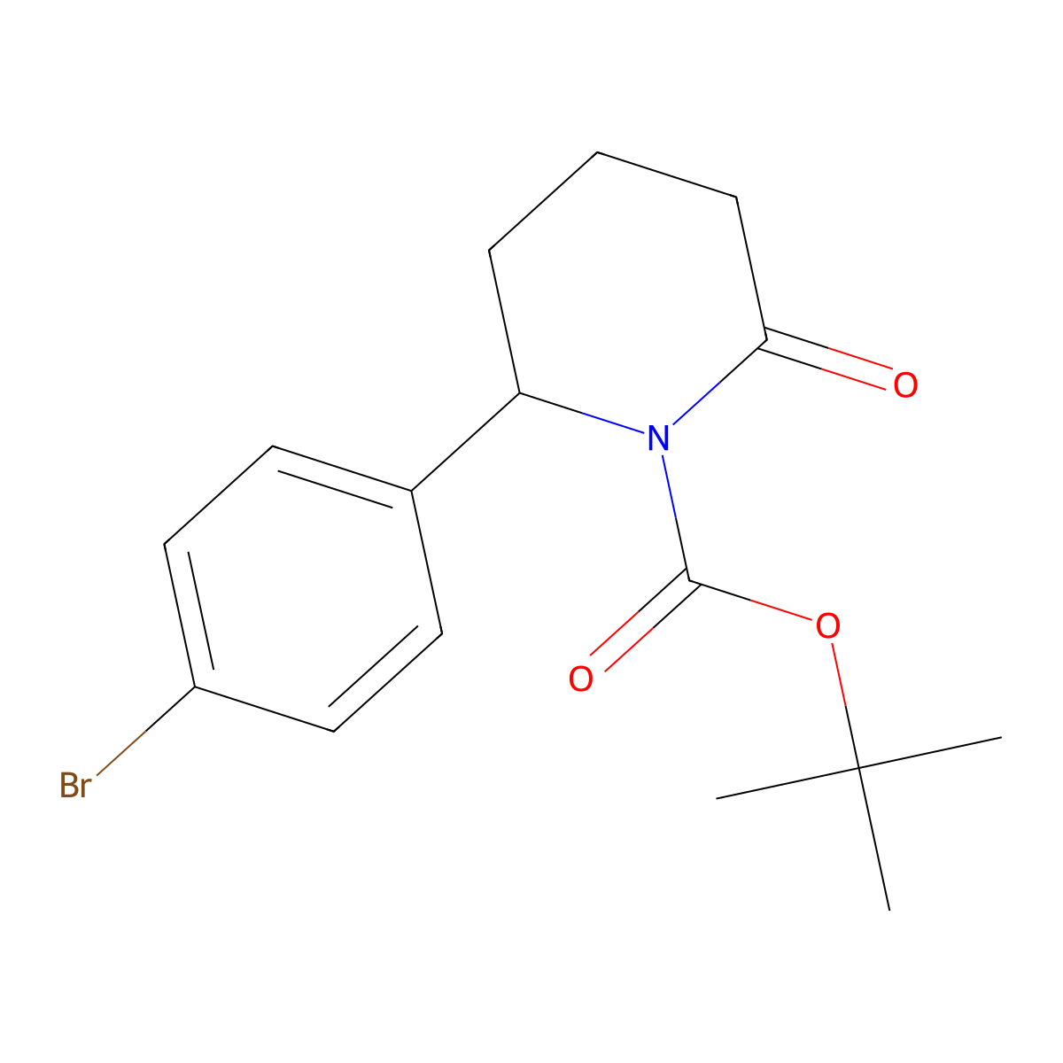 (R)-1-Boc-6-(4-bromophenyl)-2-piperidinone molecular structure, CAS 1956436-71-7