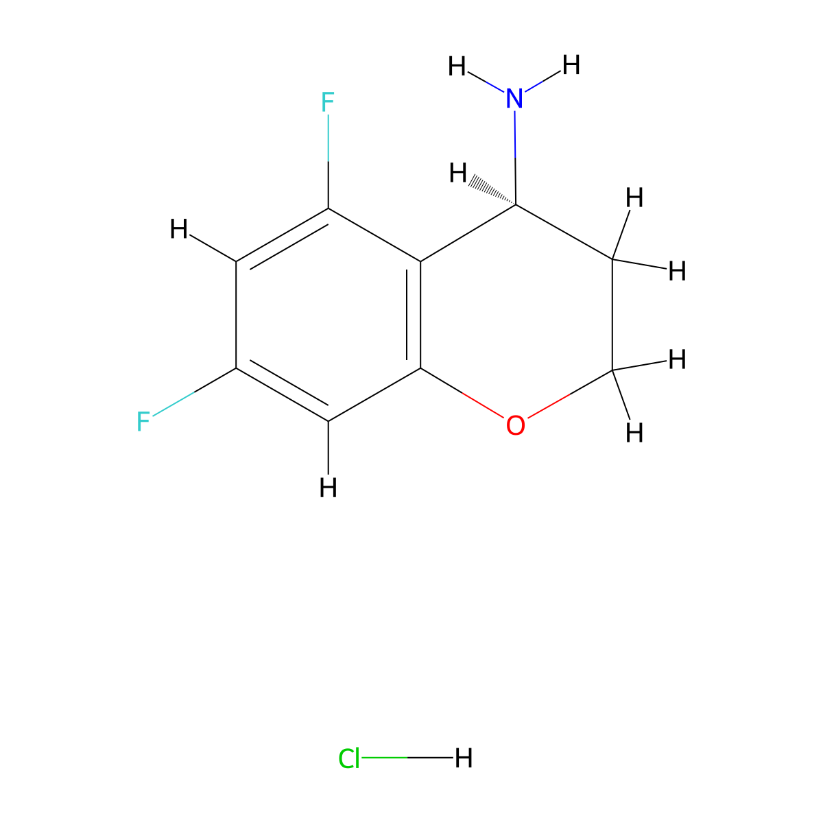 (S)-5,7-Difluorochroman-4-amine hydrochloride molecular structure, CAS 1956436-73-9