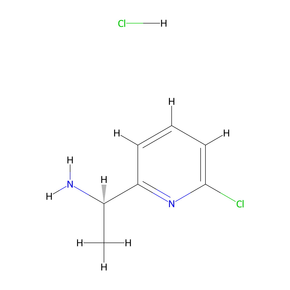 (R)-1-(6-Chloropyridin-2-yl)ethanamine hydrochloride molecular structure, CAS 1956436-85-3
