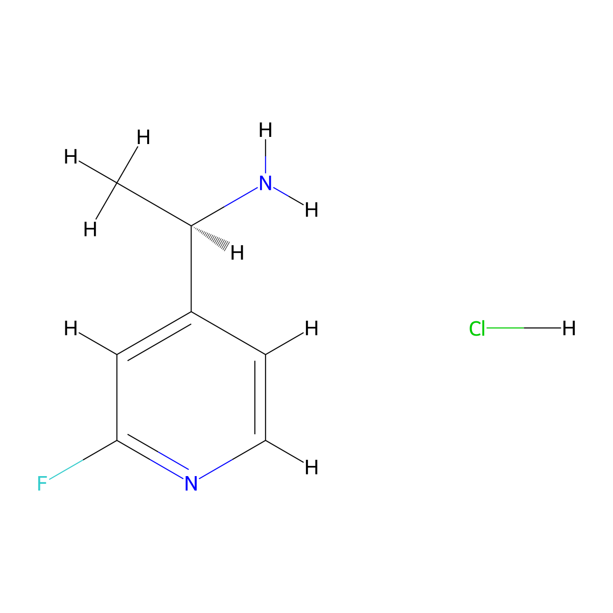 (R)-1-(2-Fluoropyridin-4-yl)ethanamine hydrochloride molecular structure, CAS 1956436-88-6