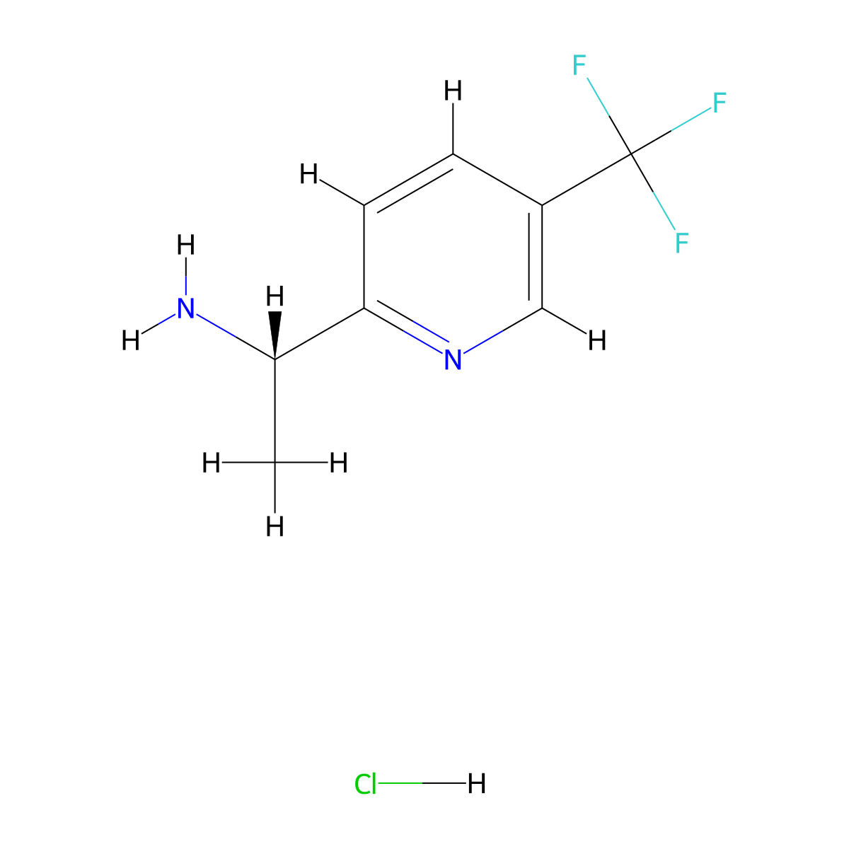 (S)-1-(5-(Trifluoromethyl)pyridin-2-yl)ethanamine hydrochloride molecular structure, CAS 1956436-92-2