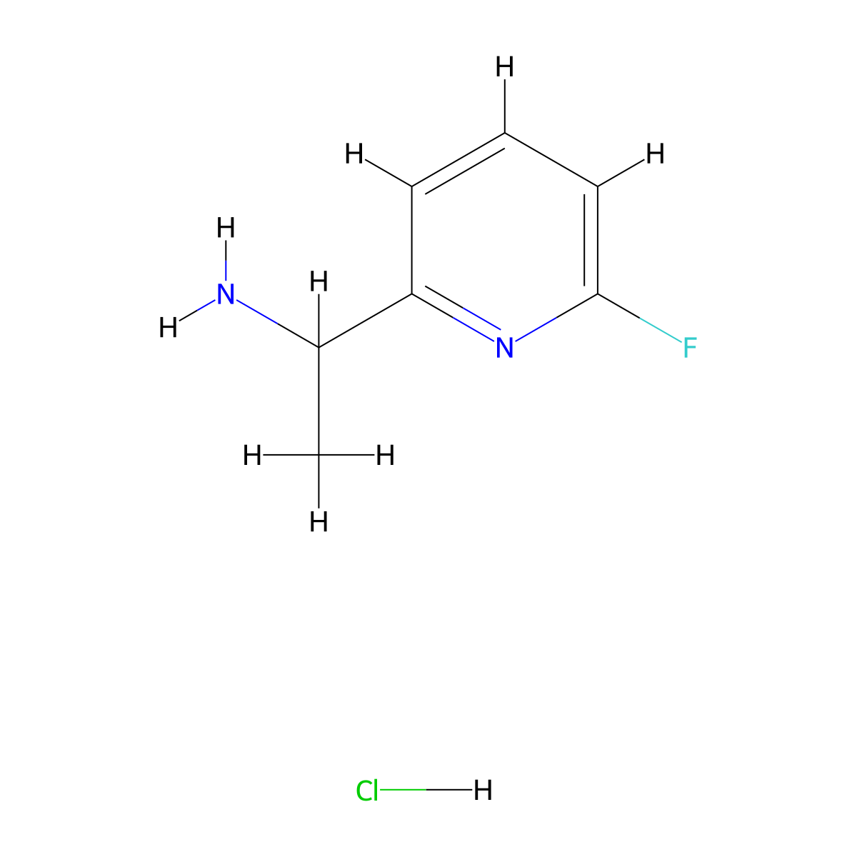 1-(6-Fluoro-2-pyridinyl)ethanamine;hydrochloride molecular structure, CAS 1956436-95-5