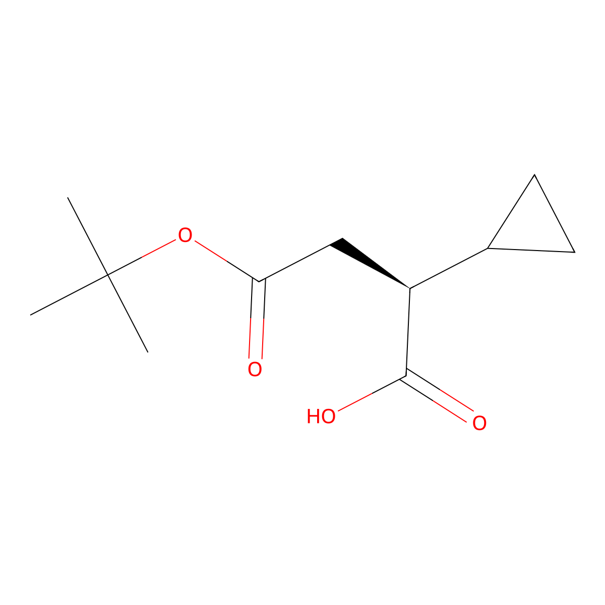(S)-4-(tert-Butoxy)-2-cyclopropyl-4-oxobutanoic acid molecular structure, CAS 1956437-09-4