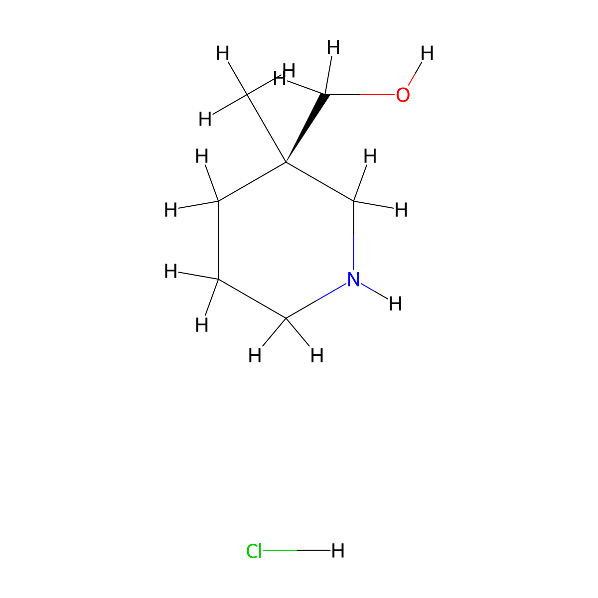 (R)-(3-Methylpiperidin-3-yl)methanol hydrochloride molecular structure, CAS 1956437-13-0