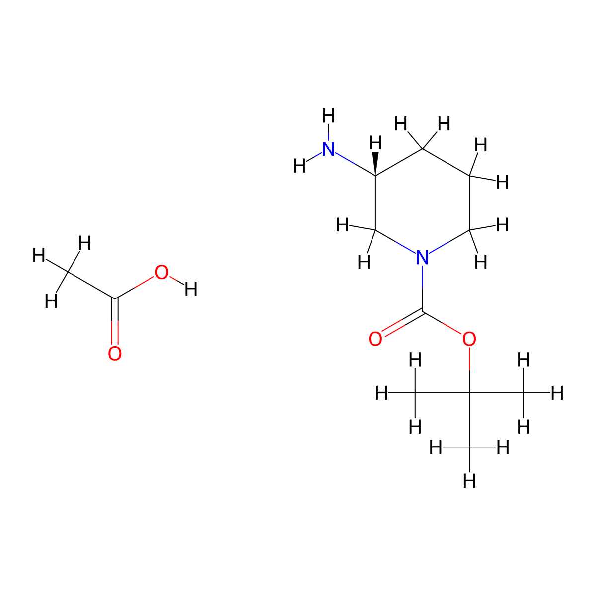 (R)-tert-Butyl 3-aminopiperidine-1-carboxylate acetate molecular structure, CAS 1956437-15-2