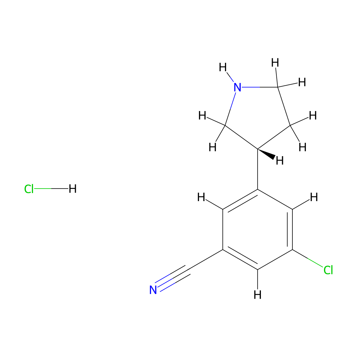 (R)-3-Chloro-5-(pyrrolidin-3-yl)benzonitrile hydrochloride molecular structure, CAS 1956437-22-1
