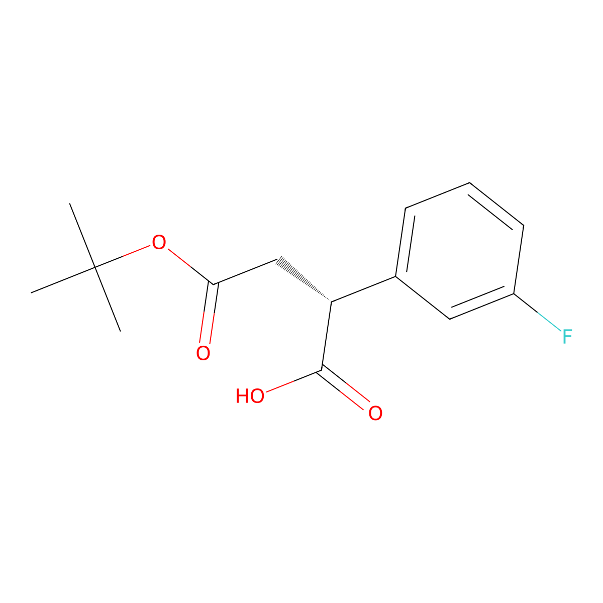 (R)-4-(Tert-butoxy)-2-(3-fluorophenyl)-4-oxobutanoic acid molecular structure, CAS 1956437-23-2