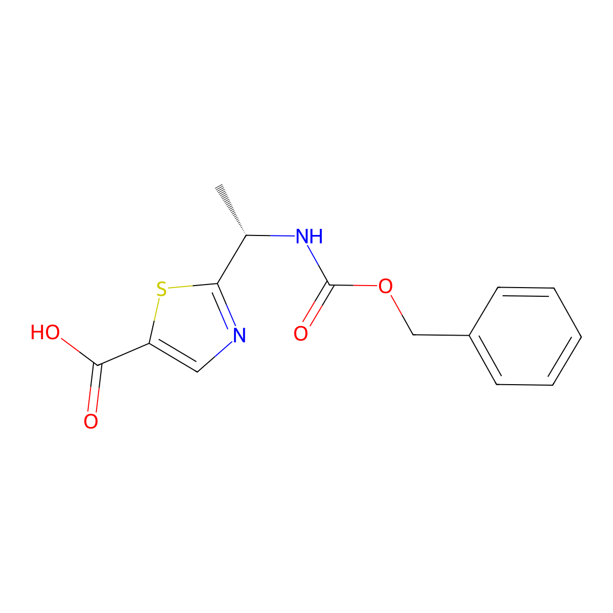(S)-2-(1-(((Benzyloxy)carbonyl)amino)ethyl)thiazole-5-carboxylic acid molecular structure, CAS 1956437-28-7