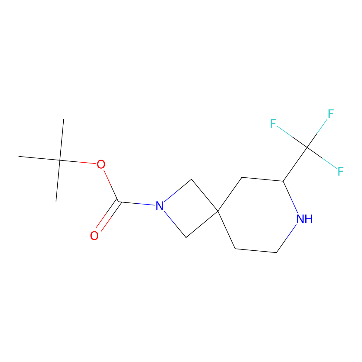 (S)-tert-Butyl 6-(trifluoromethyl)-2,7-diazaspiro[3.5]nonane-2-carboxylate molecular structure, CAS 1956437-30-1
