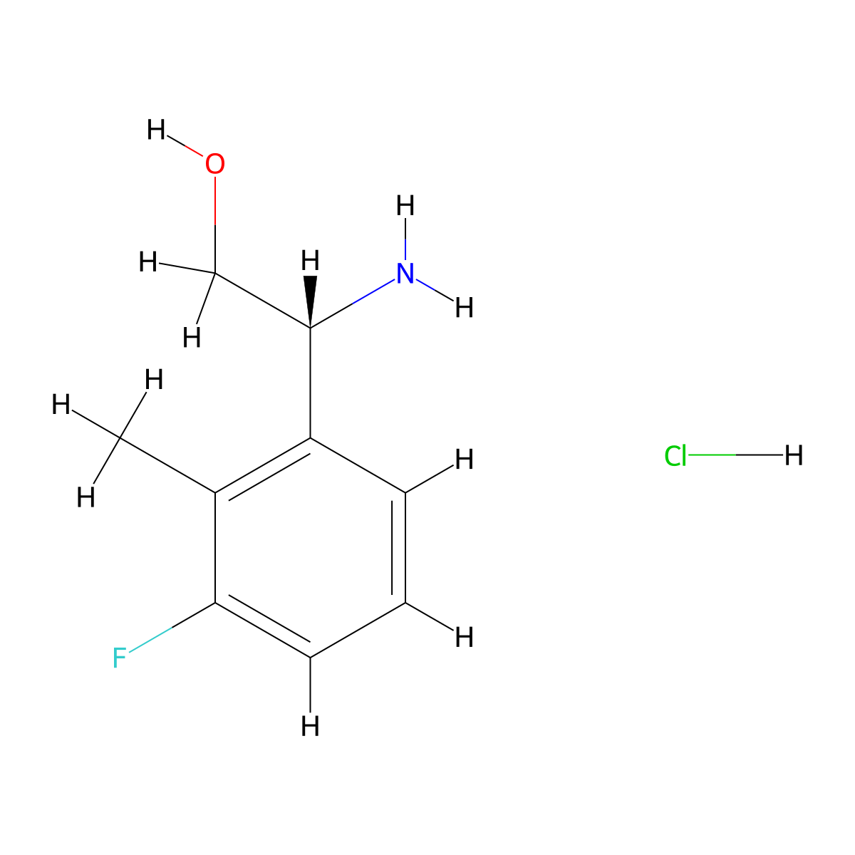 (R)-2-Amino-2-(3-fluoro-2-methylphenyl)ethanol hydrochloride molecular structure, CAS 1956437-40-3