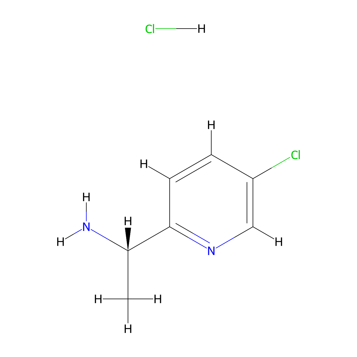 (S)-1-(5-Chloropyridin-2-YL)ethanamine hcl molecular structure, CAS 1956437-44-7