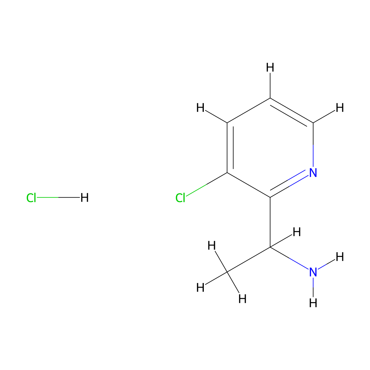 (R)-1-(3-Chloropyridin-2-yl)ethanamine hydrochloride molecular structure, CAS 1956437-50-5
