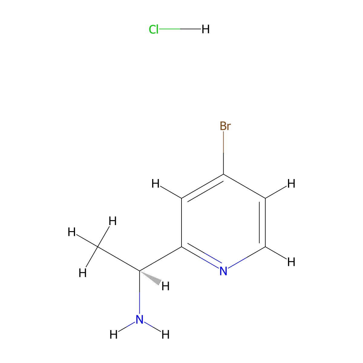 (S)-1-(4-Bromopyridin-2-yl)ethanamine hydrochloride molecular structure, CAS 1956437-52-7