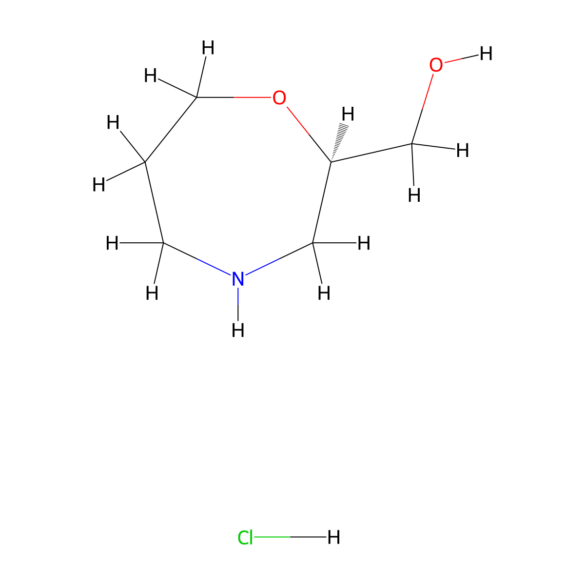 (R)-(1,4-Oxazepan-2-yl)methanol hydrochloride molecular structure, CAS 1956437-54-9