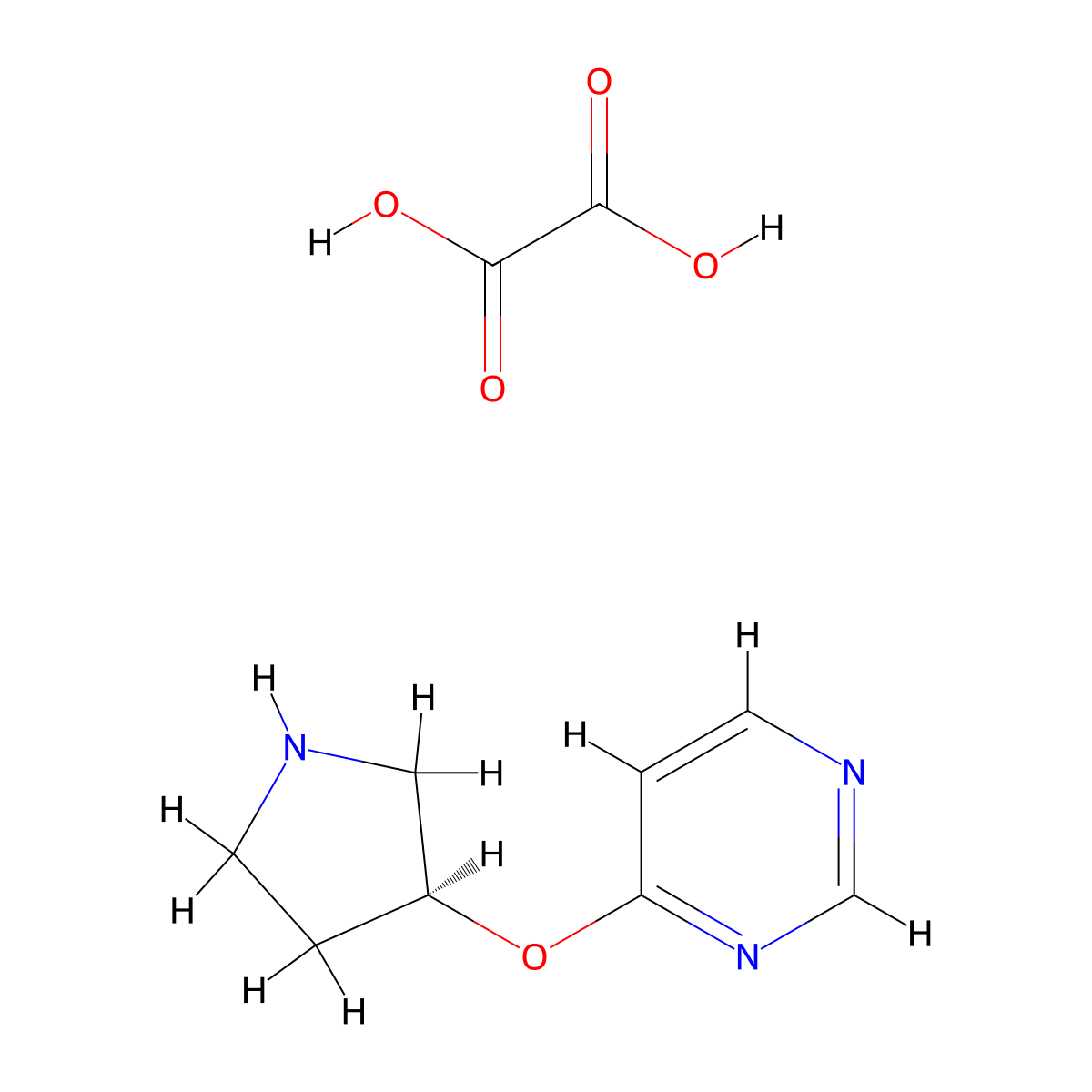 (S)-4-(Pyrrolidin-3-yloxy)pyrimidine oxalate molecular structure, CAS 1956437-66-3