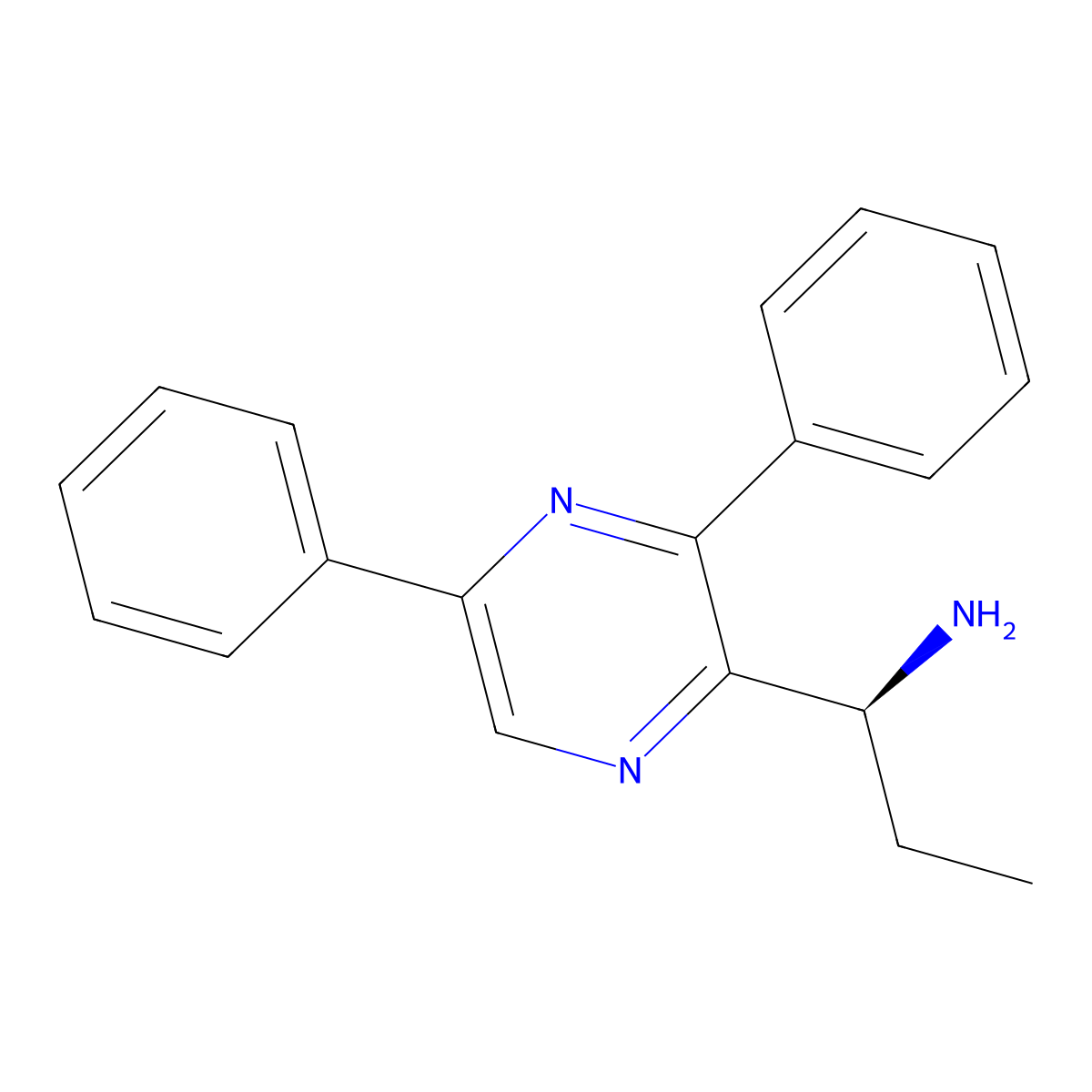 (S)-1-(3,5-Diphenylpyrazin-2-yl)propan-1-amine molecular structure, CAS 1956437-77-6