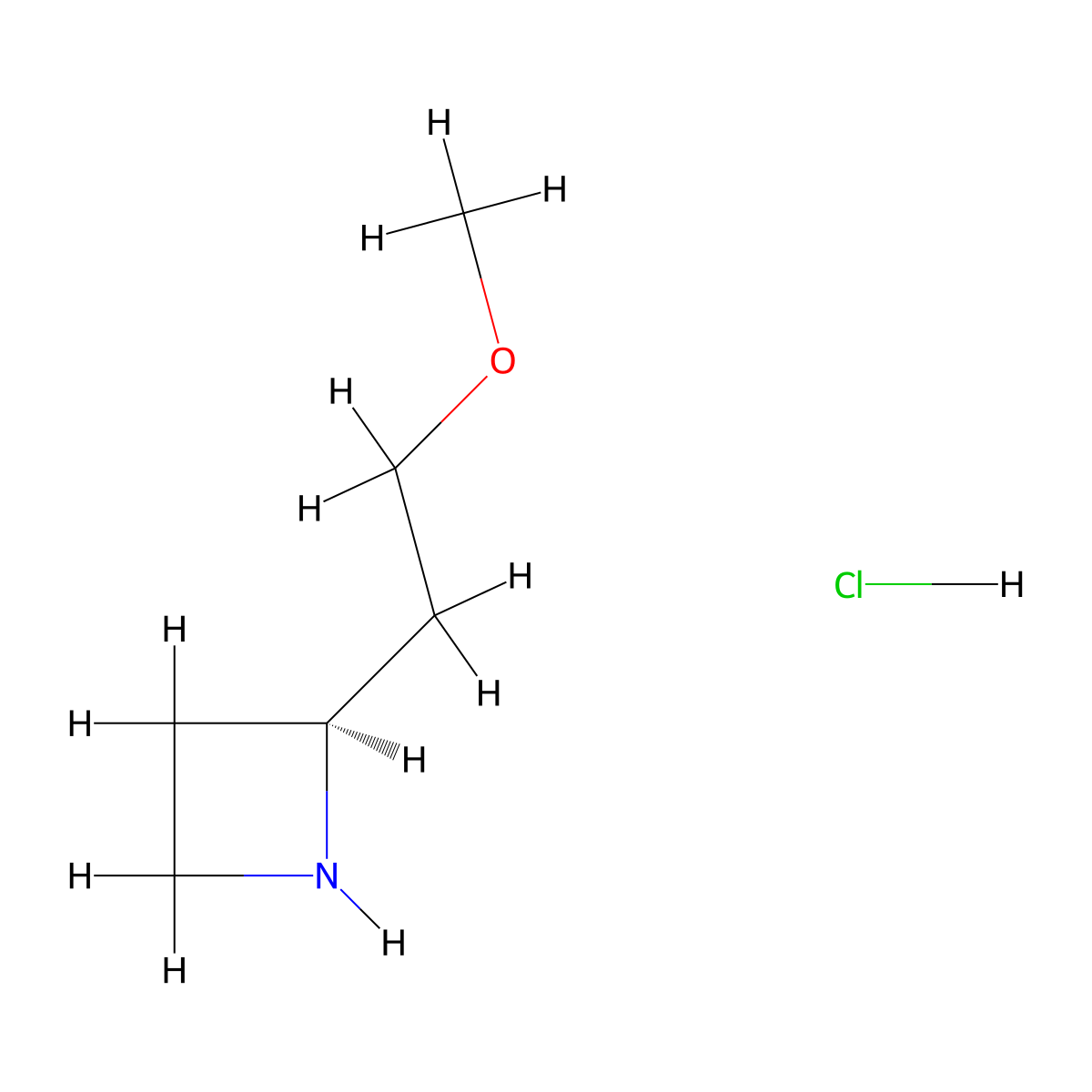 (S)-2-(2-Methoxyethyl)azetidine hydrochloride molecular structure, CAS 1956437-79-8