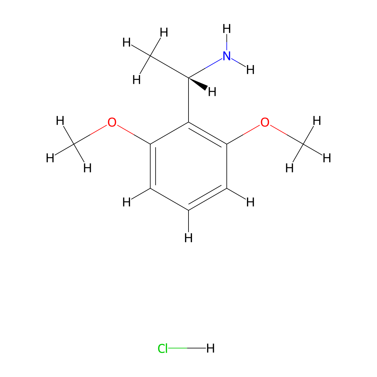 (S)-1-(2,6-Dimethoxyphenyl)ethanamine hydrochloride molecular structure, CAS 1956437-80-1