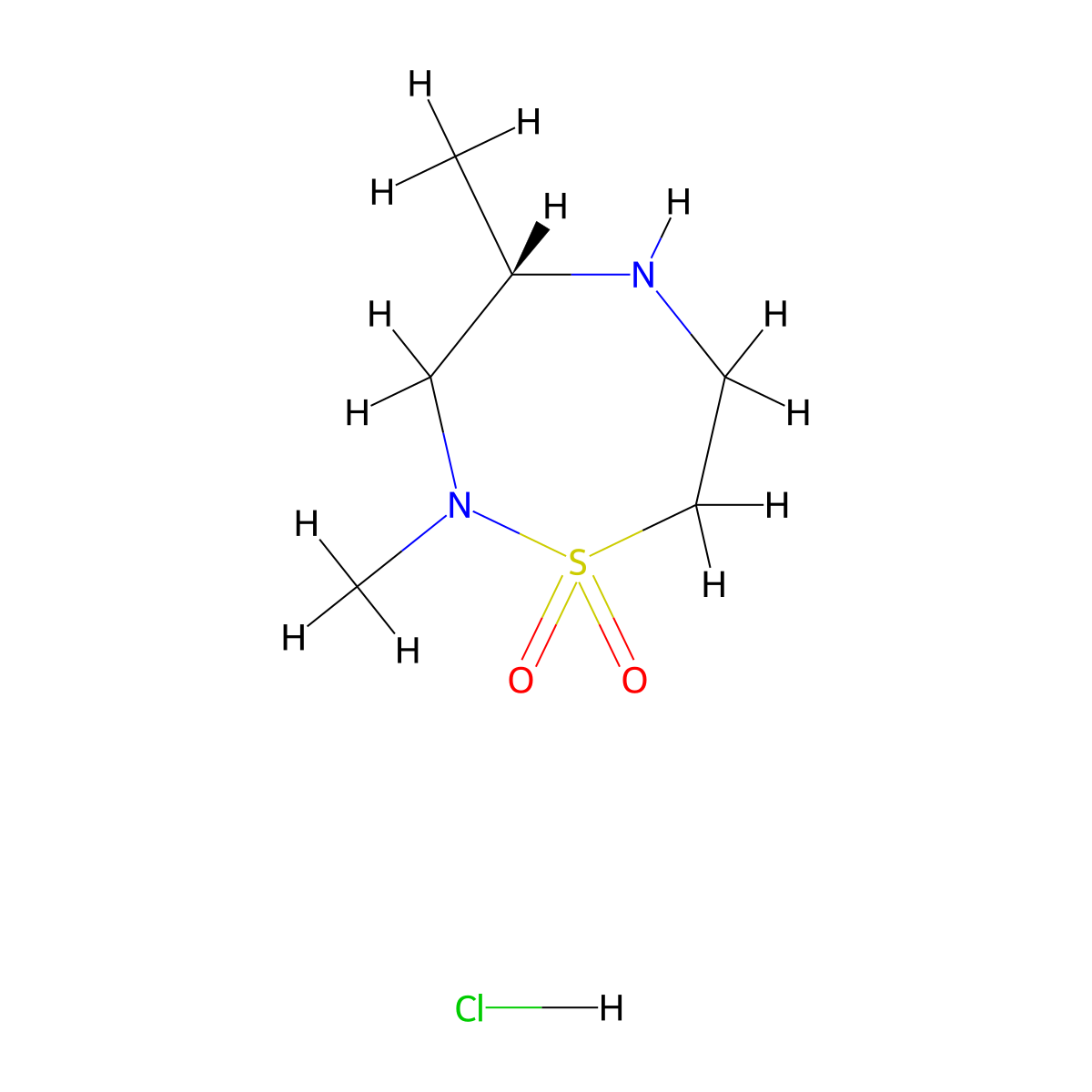 (S)-2,4-Dimethyl-1,2,5-thiadiazepane 1,1-dioxide hydrochloride molecular structure, CAS 1956437-83-4