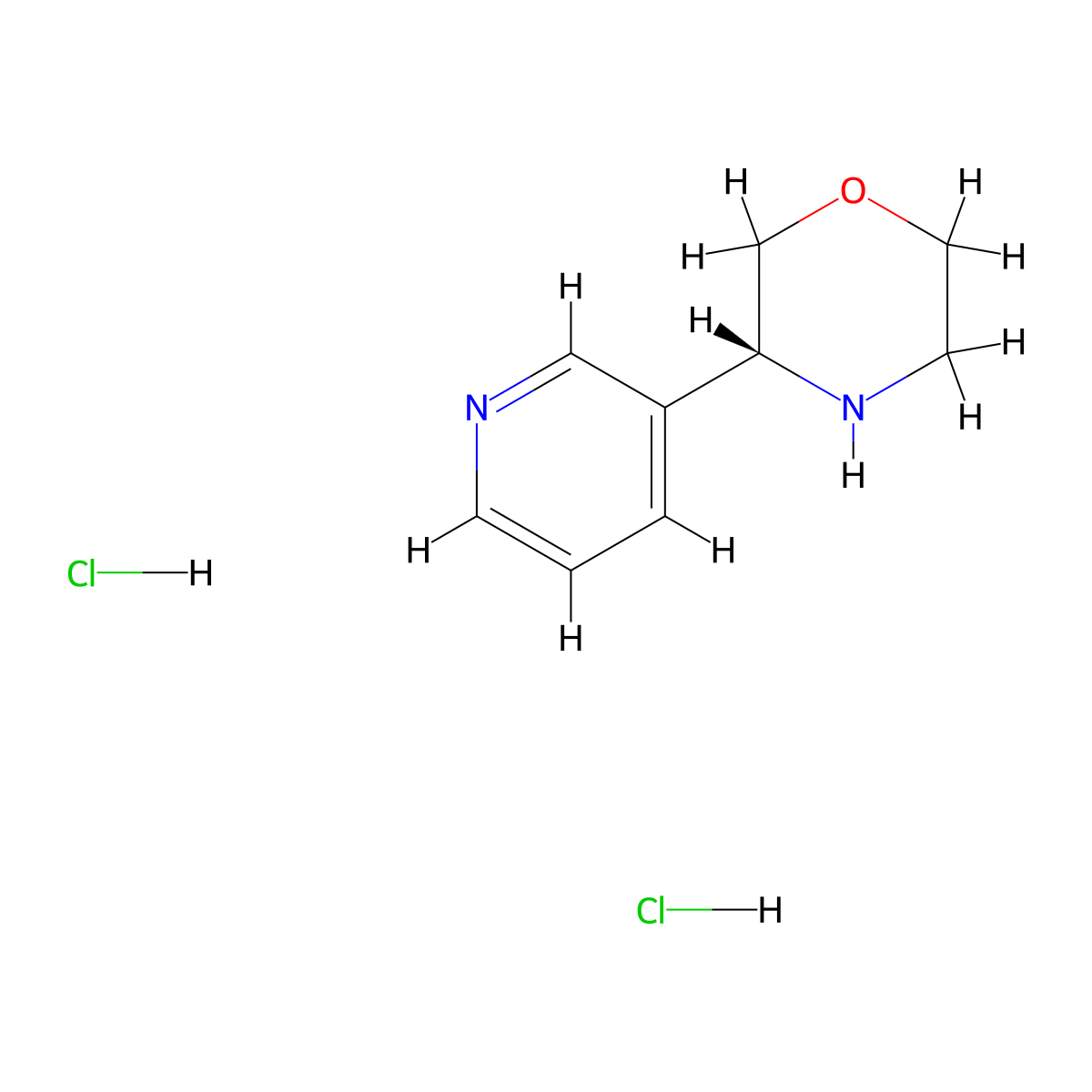 (R)-3-(Pyridin-3-yl)morpholine dihydrochloride molecular structure, CAS 1956437-85-6