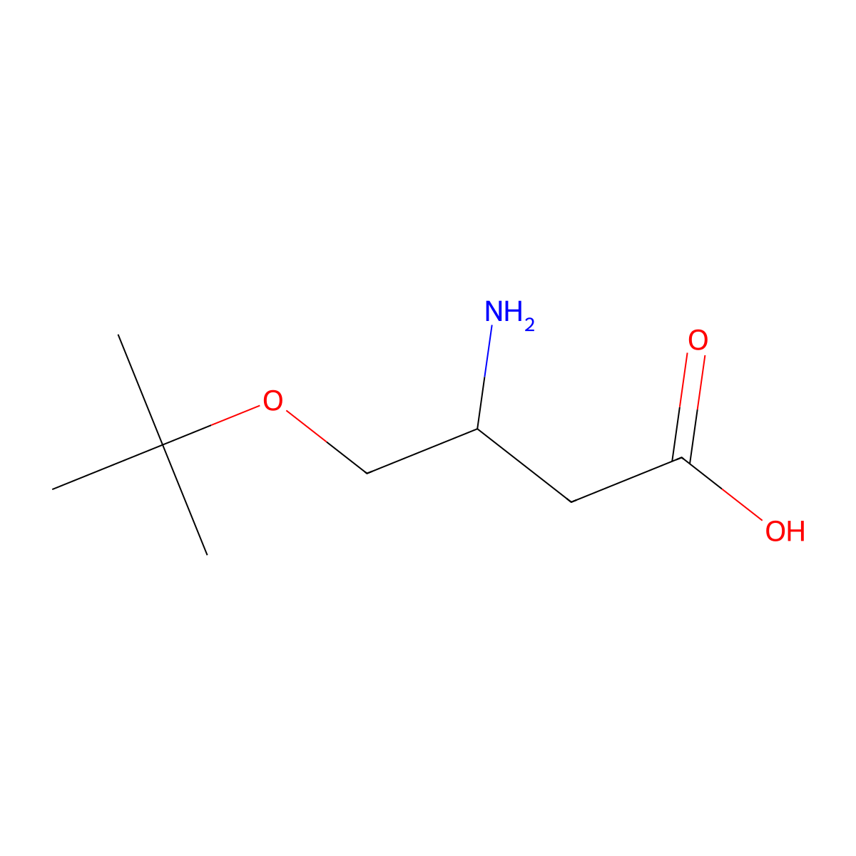 (R)-3-Amino-4-(tert-butoxy)butanoic acid molecular structure, CAS 1956437-97-0