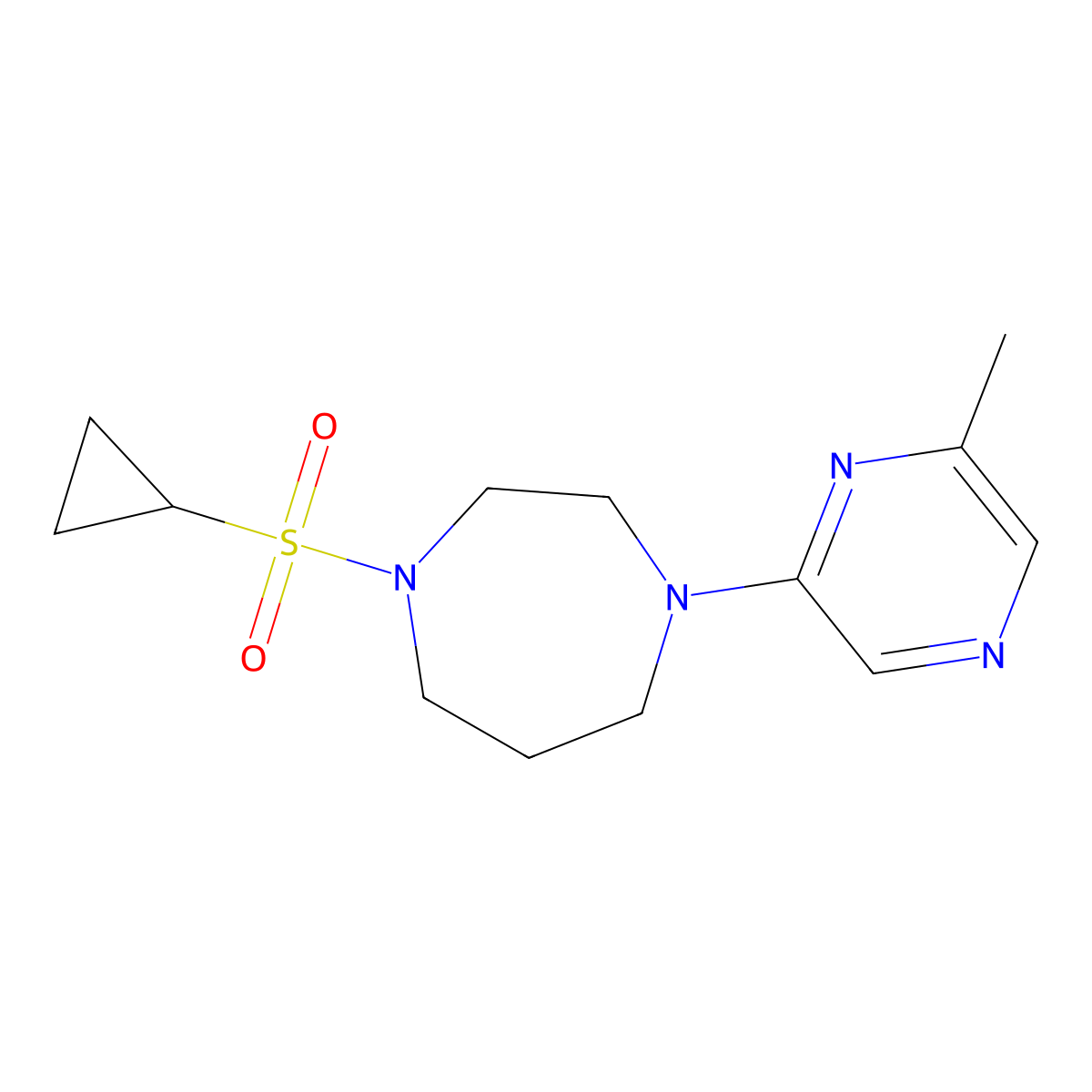 1-(Cyclopropanesulfonyl)-4-(6-methylpyrazin-2-yl)-1,4-diazepane molecular structure, CAS 1956538-81-0