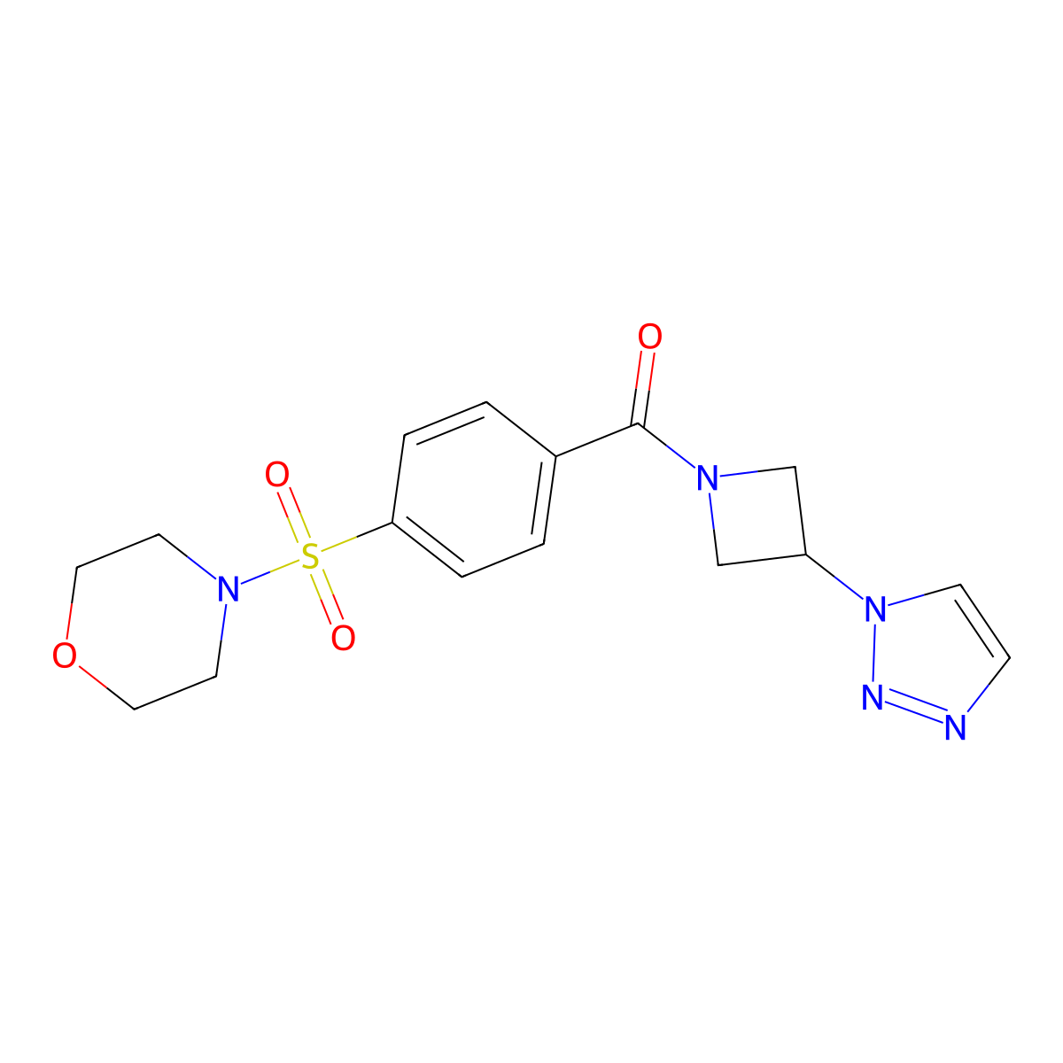 (3-(1H-1,2,3-triazol-1-yl)azetidin-1-yl)(4-(morpholinosulfonyl)phenyl)methanone molecular structure, CAS 1956950-66-5