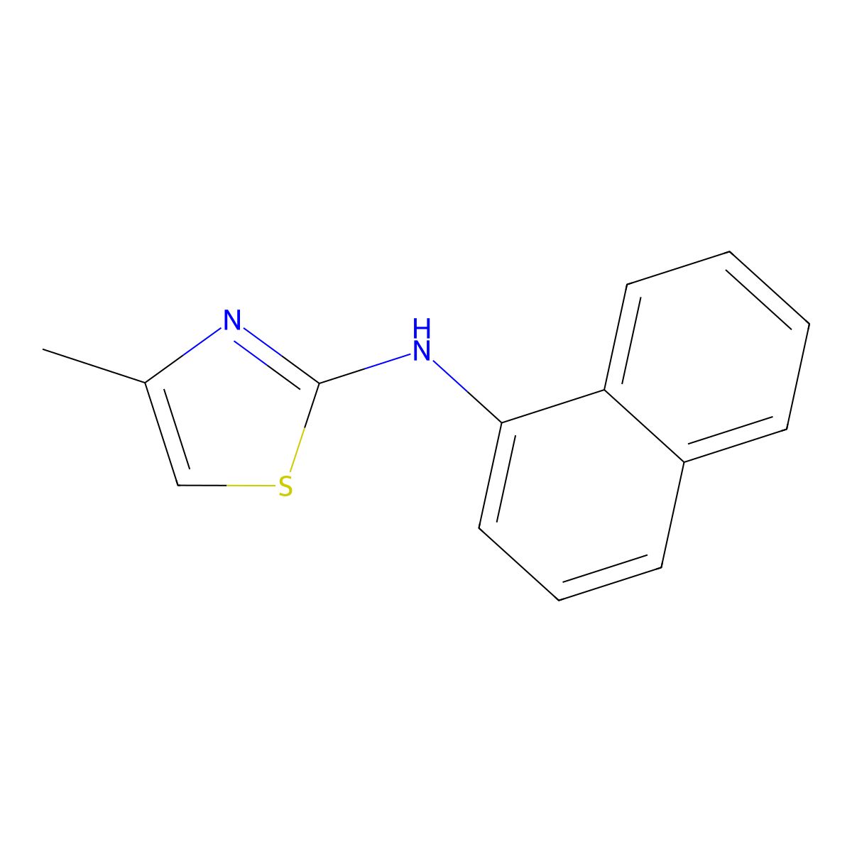 4-methyl-N-(naphthalen-1-yl)thiazol-2-amine molecular structure, CAS 1957-01-3