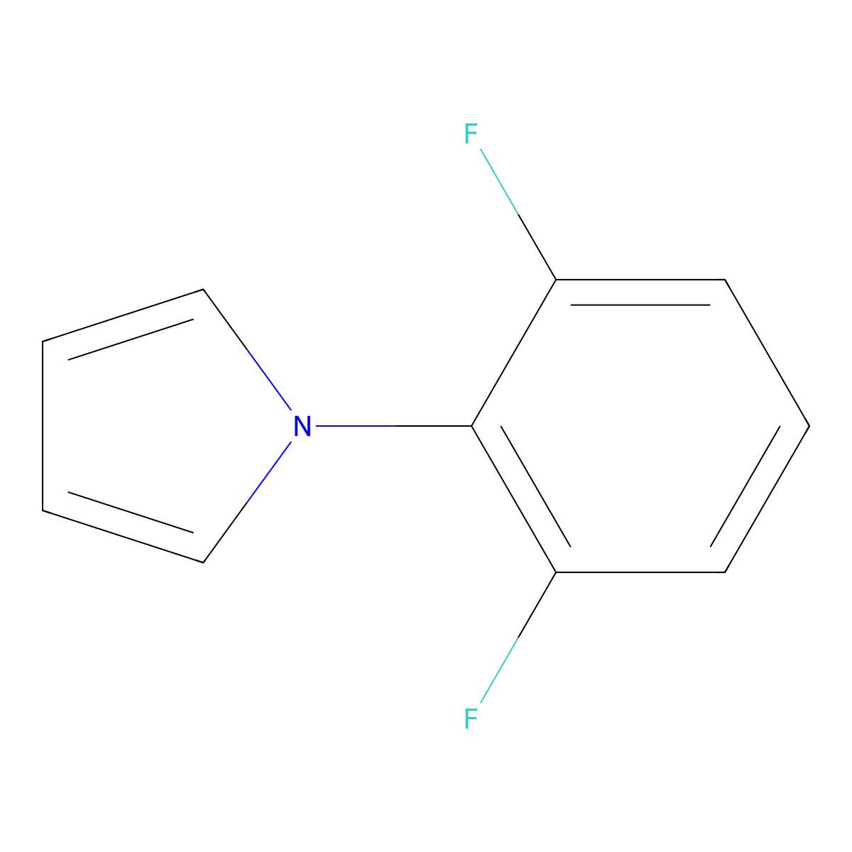 1-(2,6-difluorophenyl)-1H-pyrrole molecular structure, CAS 195711-23-0