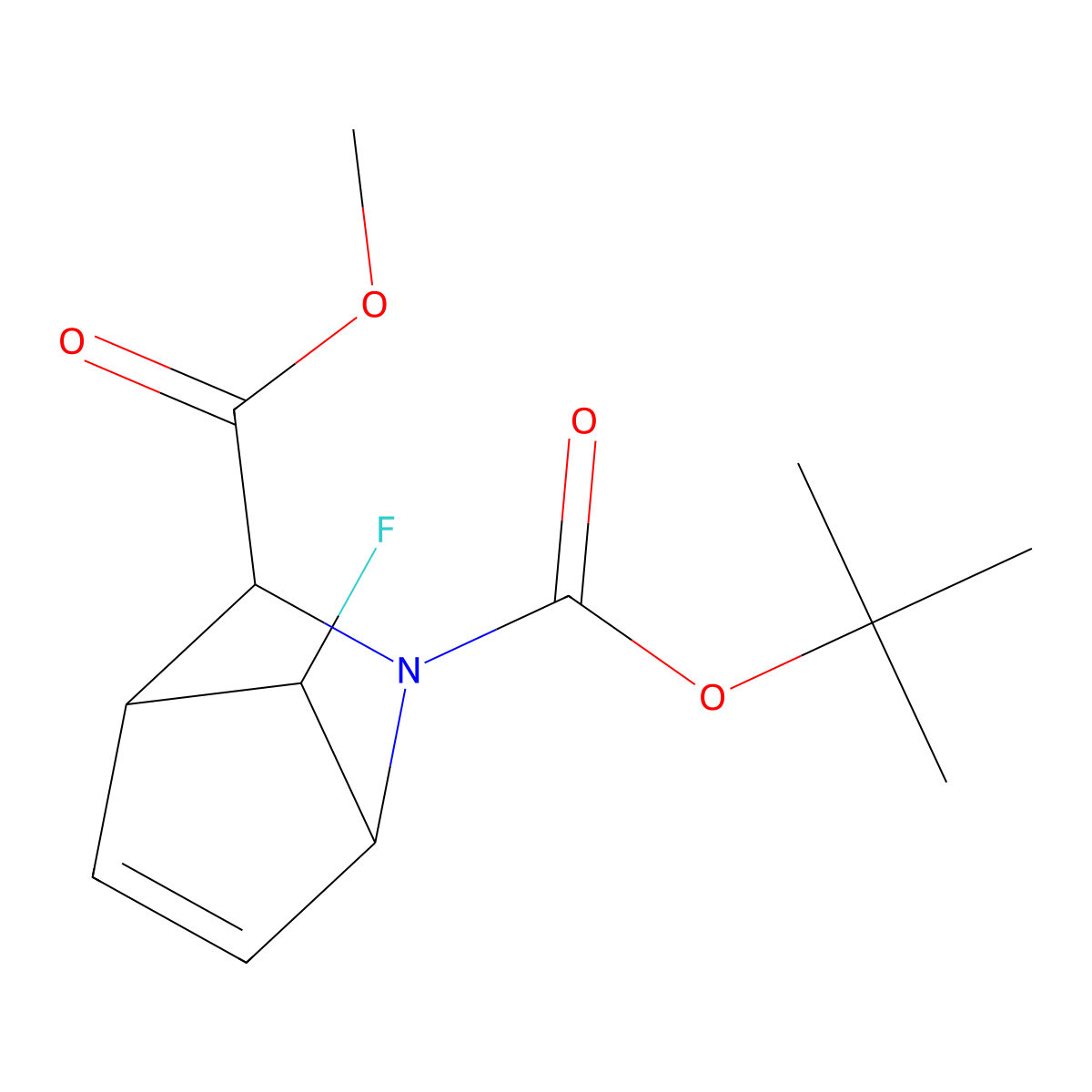 (3S)-2-tert-Butyl 3-methyl 7-fluoro-2-azabicyclo[2.2.1]hept-5-ene-2,3-dicarboxylate molecular structure, CAS 1957130-60-7