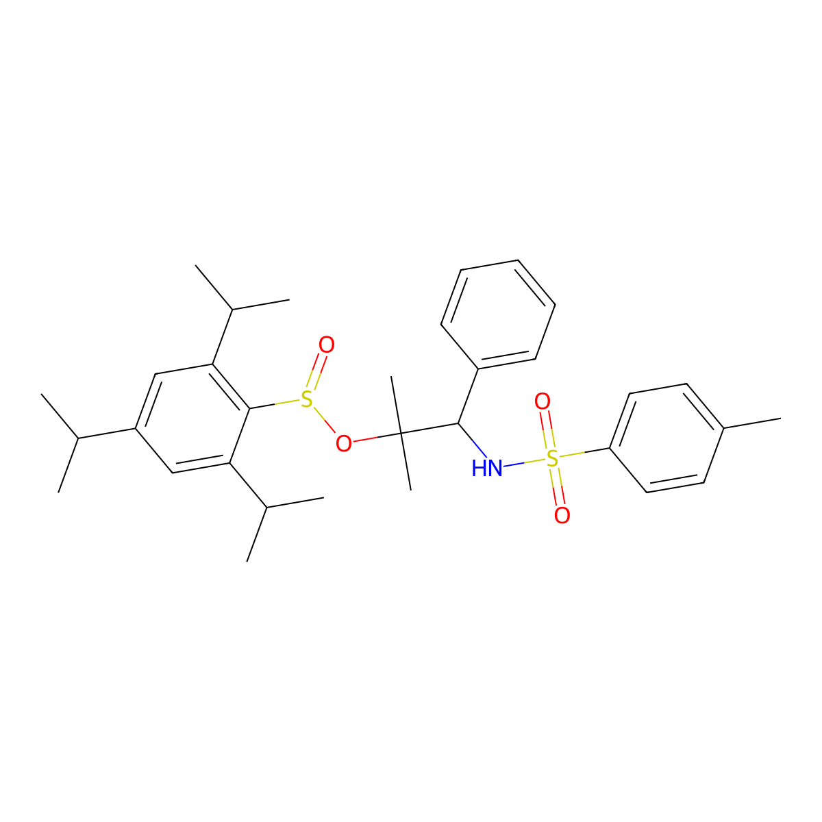 (R)-2-Methyl-1-(4-methylphenylsulfonamido)-1-phenylpropan-2-yl 2,4,6-triisopropylbenzenesulfinate molecular structure, CAS 1957130-66-3
