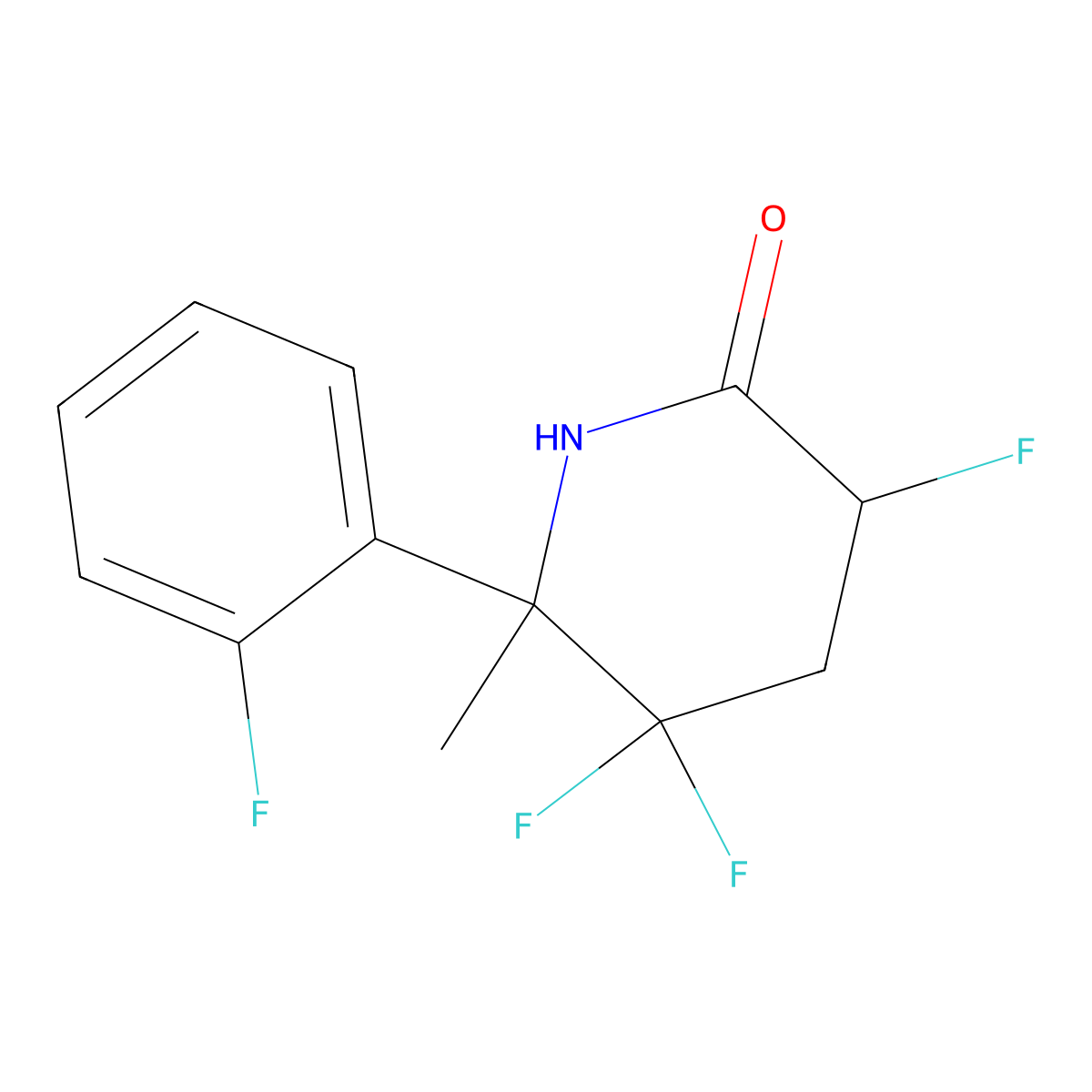 (6R)-3,5,5-Trifluoro-6-(2-fluorophenyl)-6-methylpiperidin-2-one molecular structure, CAS 1957130-74-3