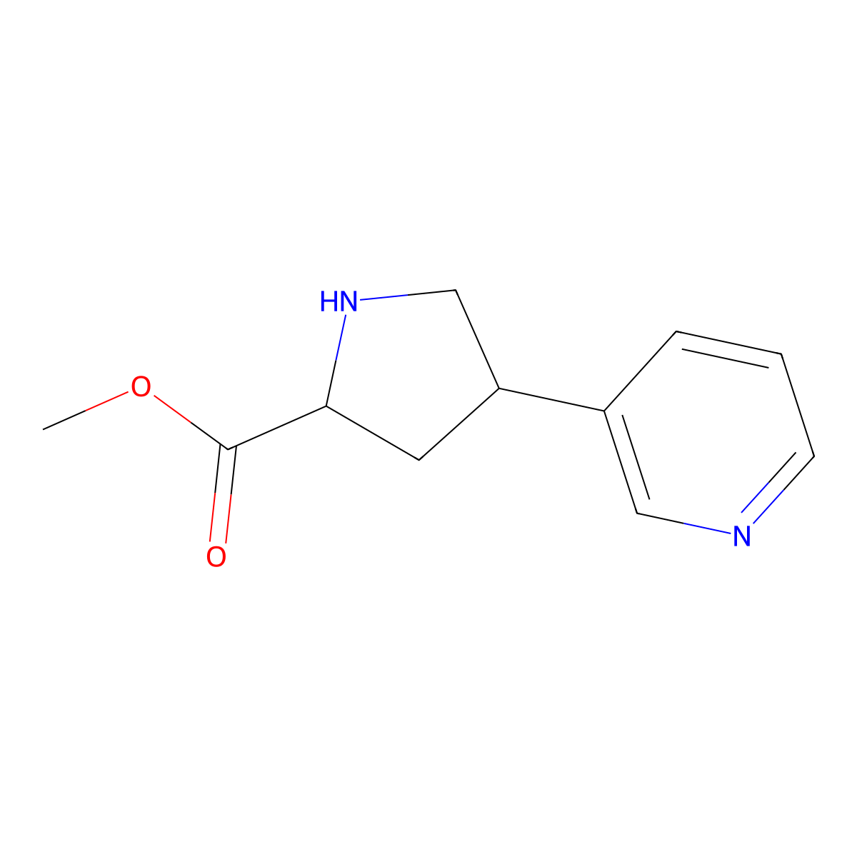 (2S)-Methyl 4-(pyridin-3-yl)pyrrolidine-2-carboxylate molecular structure, CAS 1957130-76-5
