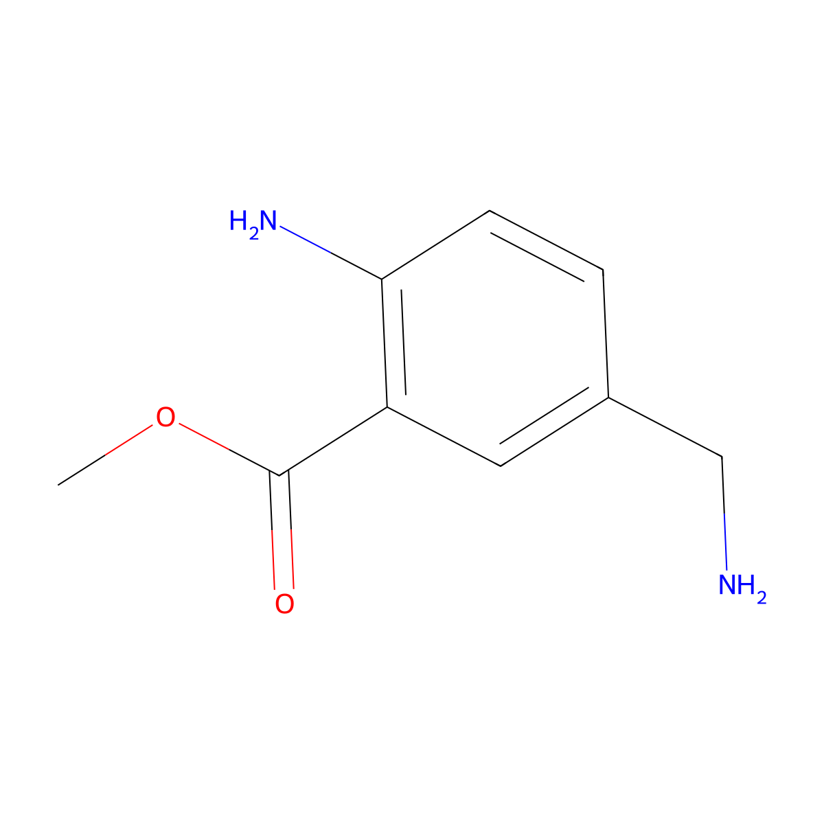 Methyl 2-amino-5-(aminomethyl)benzoate molecular structure, CAS 195717-63-6