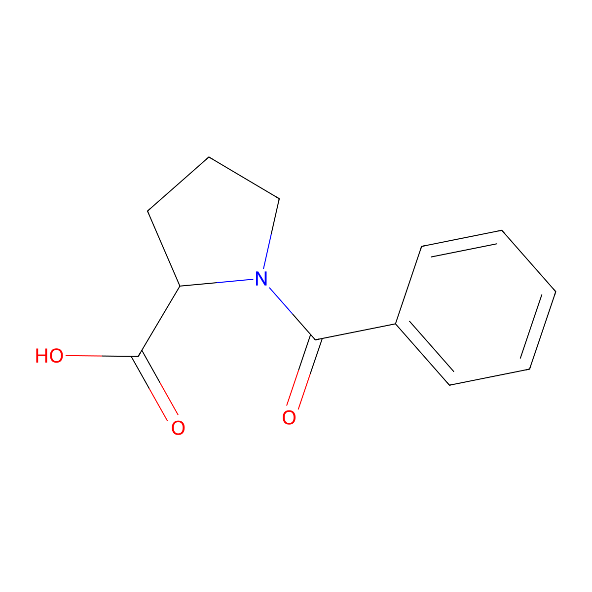 1-Benzoylpyrrolidine-2-carboxylic acid molecular structure, CAS 195719-48-3