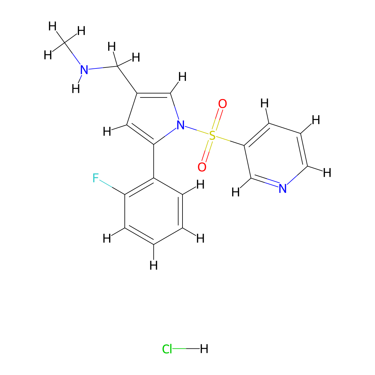 Vonoprazan (hydrochloride) molecular structure, CAS 1957202-44-6