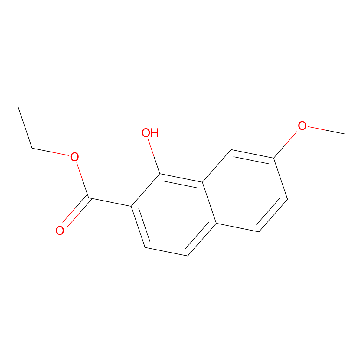 Ethyl 1-hydroxy-7-methoxy-2-naphthoate molecular structure, CAS 1957227-26-7