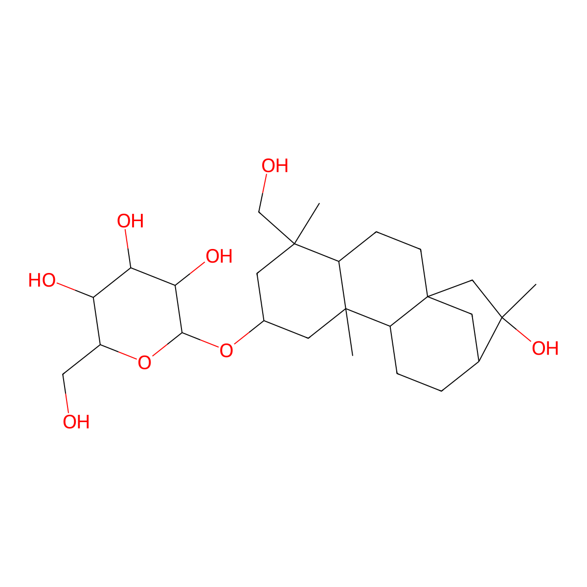 2,16,19-Kauranetriol 2-O-beta-D-allopyranoside molecular structure, CAS 195723-38-7